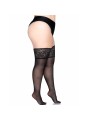 LEG AVENUE MEDIAS NEGRAS AUTOADHESIVAS CON ENCAJE ANCHO ONE SIZE