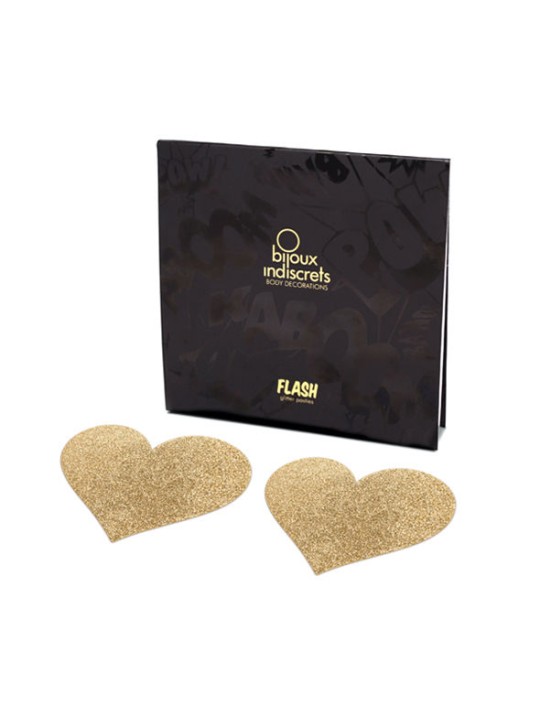 BIJOUX INDISCRETS PEZONERAS FLASH CORAZON DORADO