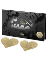 BIJOUX INDISCRETS PEZONERAS FLASH CORAZON DORADO