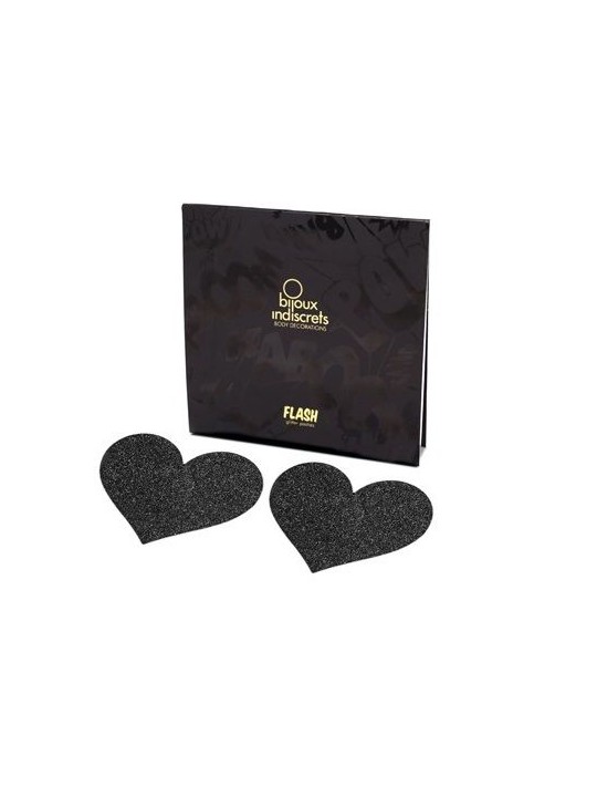 BIJOUX INDISCRETS PEZONERAS FLASH CORAZON NEGRO