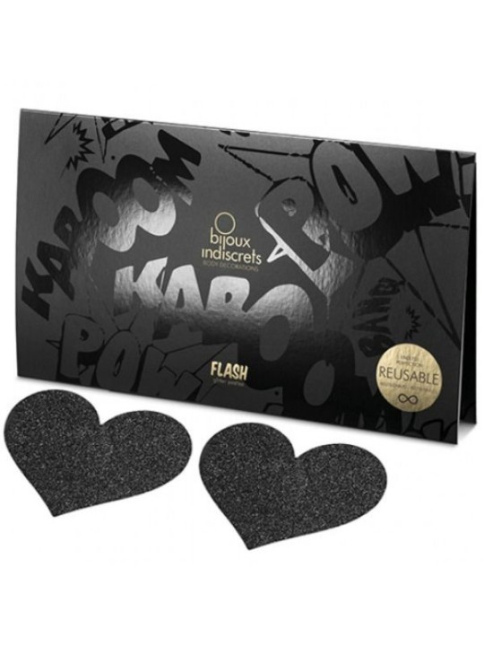 BIJOUX INDISCRETS PEZONERAS FLASH CORAZON NEGRO