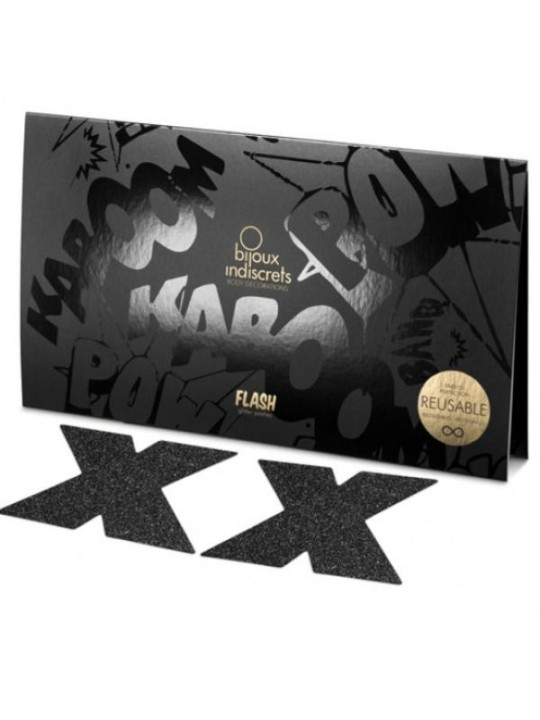 BIJOUX INDISCRETS PEZONERAS FLASH CRUZ NEGRO