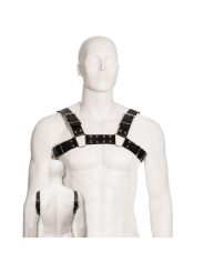 LEATHER BODY BLACK BULL DOG HARNESS