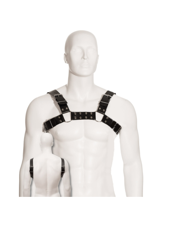 LEATHER BODY BLACK BULL DOG HARNESS