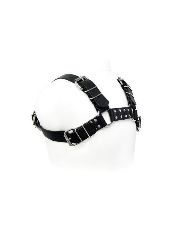 LEATHER BODY BLACK BULL DOG HARNESS