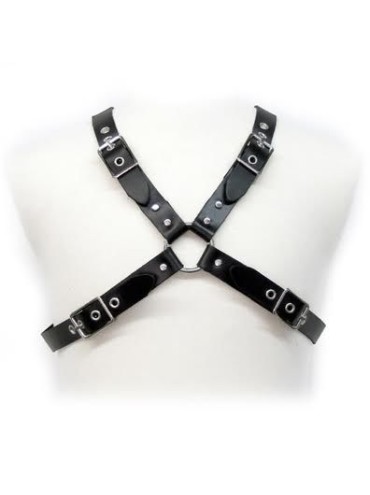 LEATHER BODY BLACK BUCKLE HARNESS FOR MEN