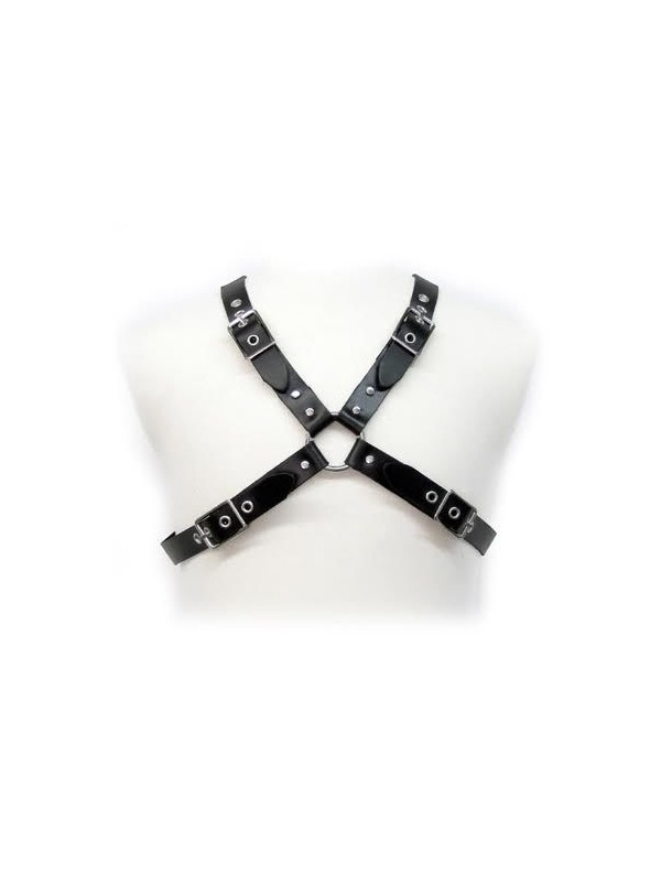 LEATHER BODY BLACK BUCKLE HARNESS FOR MEN