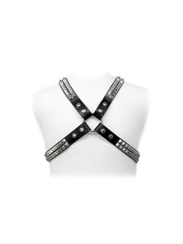 LEATHER BODY PYRAMID STUD HARNESS