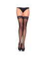 LEG AVENUE MEDIAS MICROREJILLA CON BORDADO NEGRO