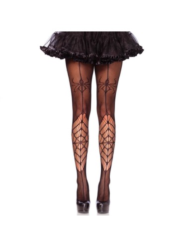 LEG AVENUE MEDIAS SPIDER NEGRO