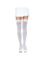 LEG AVENUE MEDIAS NYLON BLANCO Y LAZO BLANCO