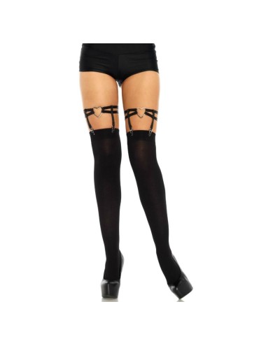 LEG AVENUE LIGAS DOBLES ELASTICAS CON CORAZON TALLA UNICA