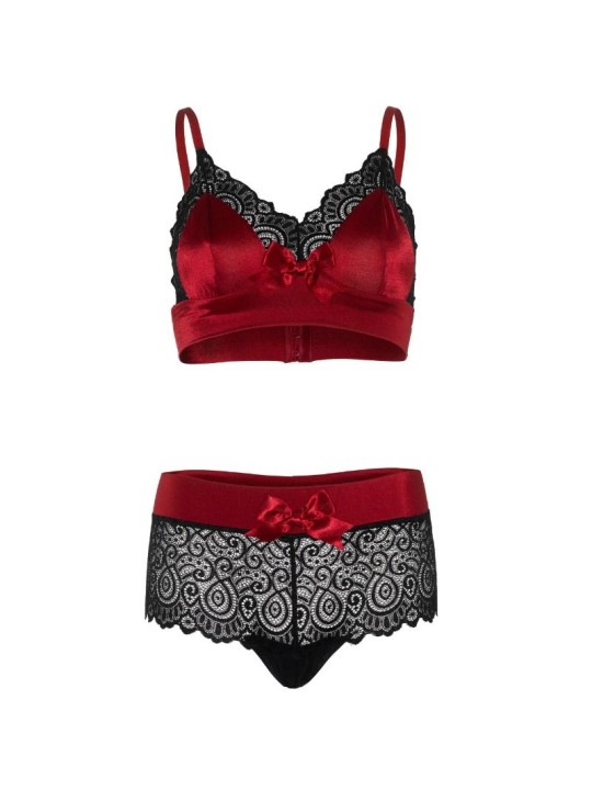 LEG AVENUE SET DOS PIEZAS ROJO Y NEGRO L XL