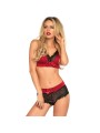 LEG AVENUE SET DOS PIEZAS ROJO Y NEGRO L XL
