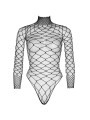 LEG AVENUE TEDDY CUERPO DE RED MANGA LARGA NEGRO S M