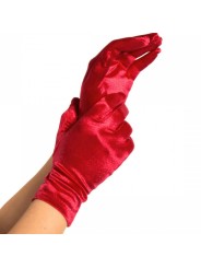 LEG AVENUE GUANTES SATIN ROJO