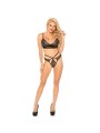 LEG AVENUE SET 2 PIEZAS CON TANGA DOBLE TIRANTA M L NEGRO