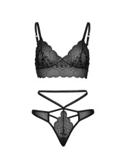 LEG AVENUE SET 2 PIEZAS CON TANGA DOBLE TIRANTA M L NEGRO
