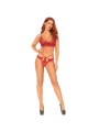 LEG AVENUE SET 2 PIEZAS CON TANGA DOBLE TIRANTA M L ROJO