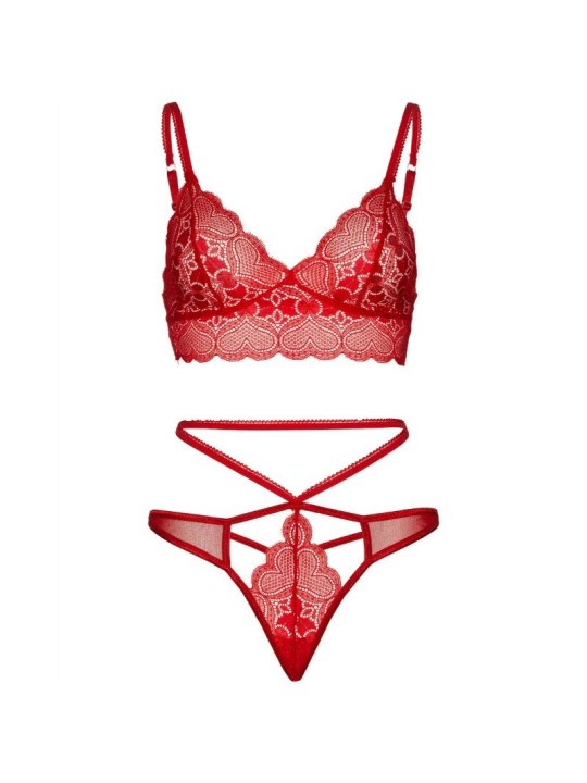 LEG AVENUE SET 2 PIEZAS CON TANGA DOBLE TIRANTA M L ROJO