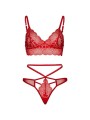 LEG AVENUE SET 2 PIEZAS CON TANGA DOBLE TIRANTA M L ROJO