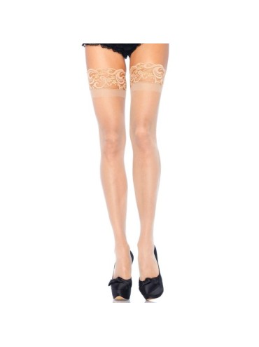 LEG AVENUE MEDIAS BEIGE LYCRA ANTIDESLIZANTE TALLA GRANDE