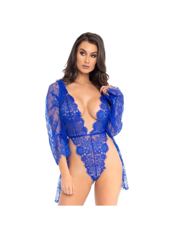 LEG AVENUE SET CON TEDDY Y BATA AZUL L