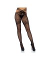 LEG AVENUE MEDIAS DE RED CON ABERTURA Y ENCAJES EN MUSLO TALLA UNICA
