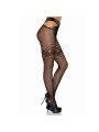LEG AVENUE MEDIAS DE RED CON ABERTURA Y ENCAJES EN MUSLO TALLA UNICA