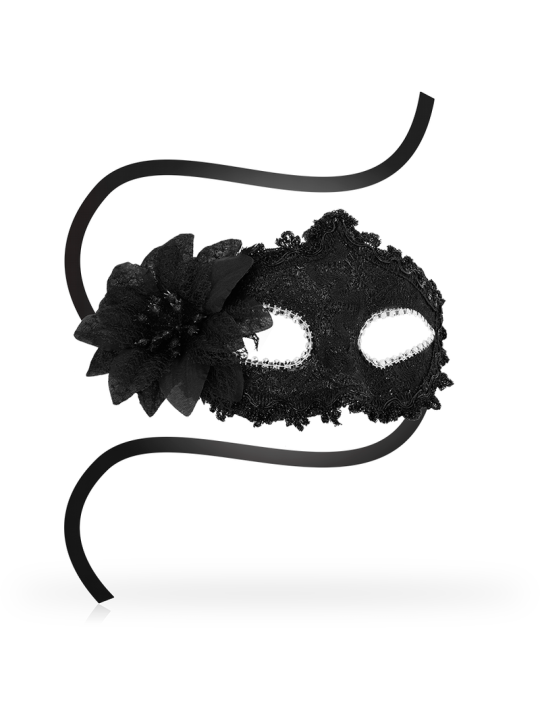 OHMAMA MASKS ANTIZAZ ESTILO VENECIANO FLOR LATERAL NEGRA