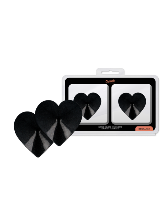 COQUETTE CHIC DESIRE CUBRE PEZONES METAL CORAZONES NEGROS