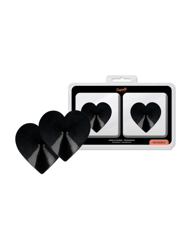 COQUETTE CHIC DESIRE CUBRE PEZONES METAL CORAZONES NEGROS
