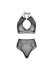 LEG AVENUE SET DOS PIEZAS TOP CORTO CUELLO HALTER Y TANGA TALLA UNICA