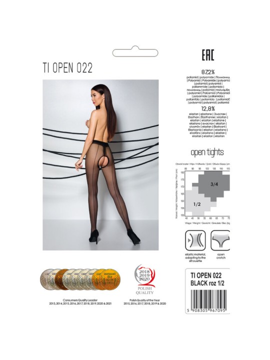 PASSION TIOPEN 022 MEDIAS NEGRO ROJO 1 2 20 DEN