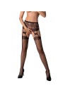 PASSION S027 MEDIAS CON LIGUERO NEGRO TALLA UNICA