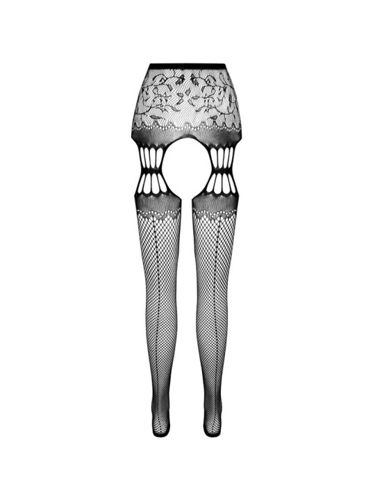 PASSION S027 MEDIAS CON LIGUERO NEGRO TALLA UNICA