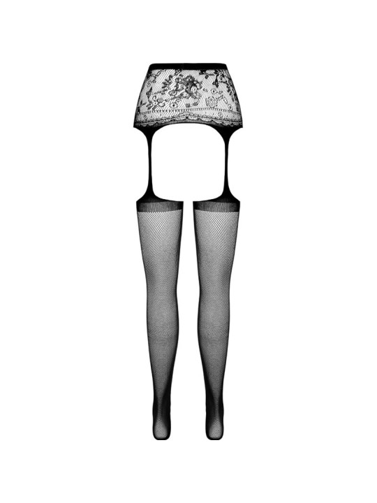 PASSION S028 MEDIAS CON LIGUERO NEGRO TALLA UNICA