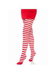 LEG AVENUE MEDIAS DE RAYAS BLANCO ROJO