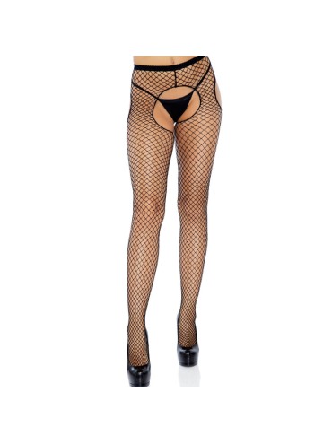LEG AVENUE MEDIAS DE RED CROTCHLESS NEGRO