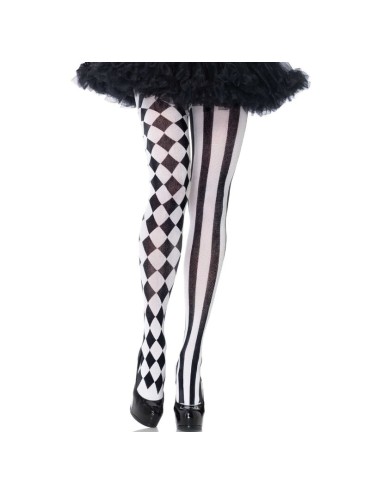 LEG AVENUE MEDIAS ARLEQUIN NEGRO BLANCO