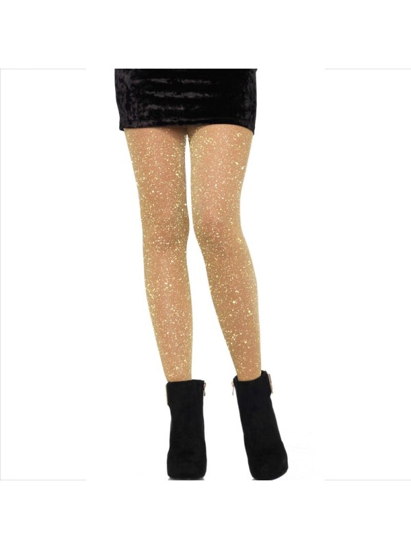LEG AVENUE MEDIAS TRANSPARENTES DORADAS