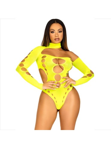 LEG AVENUE BODY SIN COSTRURAS CON TANGA AMARILLO