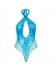 LEG AVENUE TEDDY HALTER CON ENCAJE AZUL