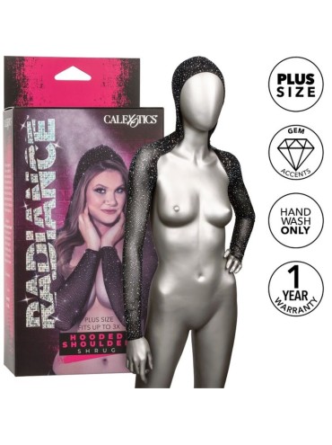 CALEXOTICS RADIANCE ENCOGIMIENTO DE HOMBROS CON CAPUCHA PEDRERIA TALLA GRANDE