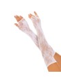 LEG AVENUE GUANTES SIN DEDOS RED FLORAL BLANCO
