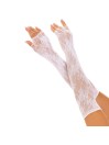 LEG AVENUE GUANTES SIN DEDOS RED FLORAL BLANCO