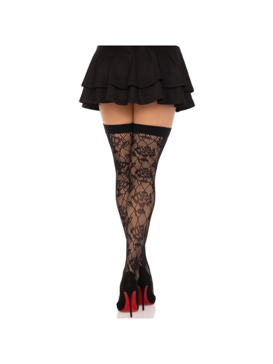 LEG AVENUE MEDIAS RED ROSAS SILVESTRES NEGRO