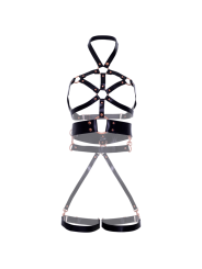 LEG AVENUE ARNES BODY CUERO VEGANO AGARRE NEGRO S