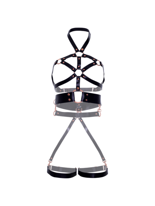 LEG AVENUE ARNES BODY CUERO VEGANO AGARRE NEGRO S