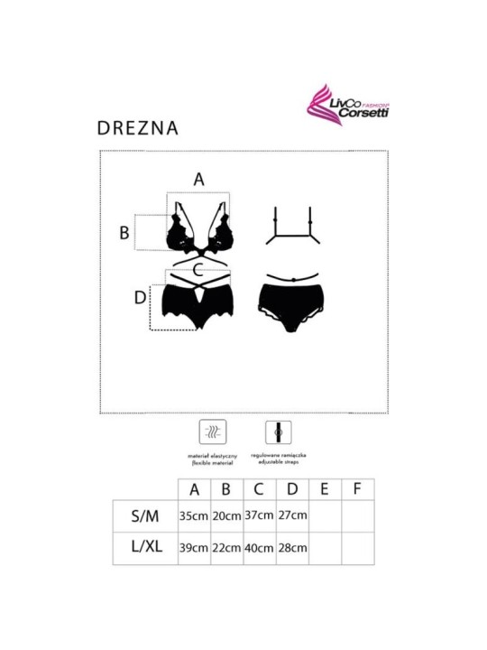 LIVCO CORSETTI FASHION DREZNA LC 90733 SUJETADOR PANTY NEGRO